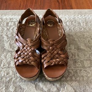 Tory Burch Cork Wedge Slingback Sandals Size 8M